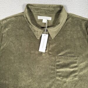 Outerknown Shirt Mens XL Green Terry Cloth Cotton Polo Casual Preppy Logo NWT